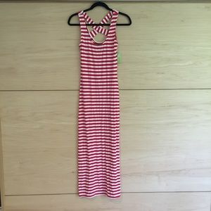 Red & White striped maxi dress